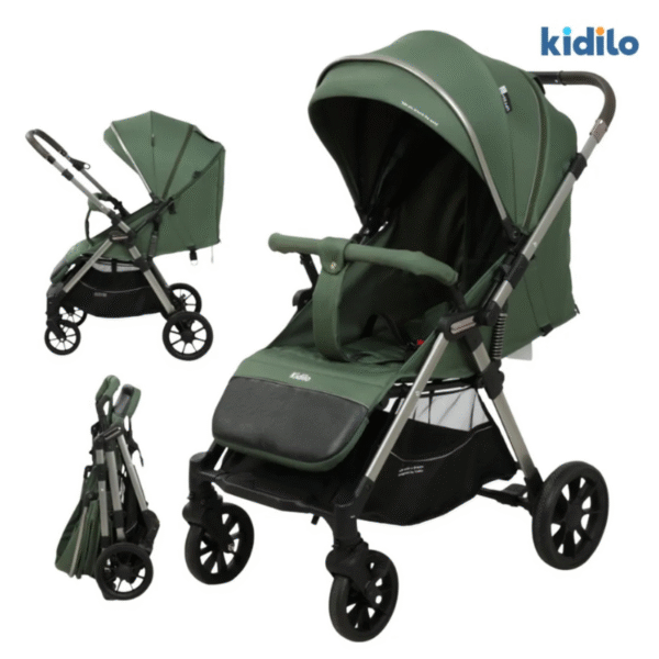 Kidilo Baby Stroller – Elegant Green Edition - Image 2