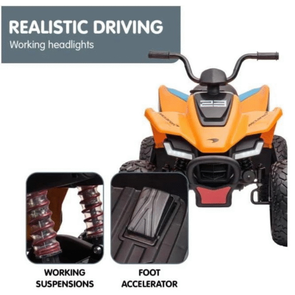 McLaren Max Rider Electric Ride-On Quad Bike - Blue - 12 V - Image 5