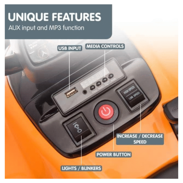 McLaren Max Rider Electric Ride-On Quad Bike - Blue - 12 V - Image 4