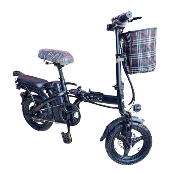 Aero Electric Folding Bike with Dual Seat & Basket Size -16 - Image 3