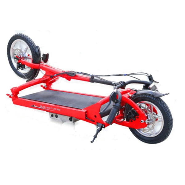 Red Steel Folding Electric Walking Scooter - Image 2
