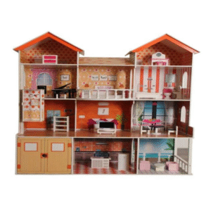 Deluxe Wooden Dollhouse with 3 Floors & Furniture Kids Pretend Play