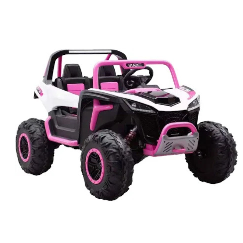Kids Electric Ride-On Off-Road Car (2-Seater) – Pink & White