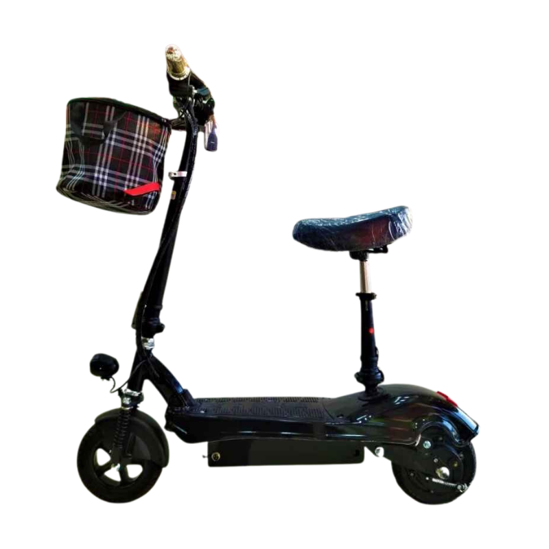 Electric Scooter with Seat & Front Basket Compact & Comfortable Ride - Image 2