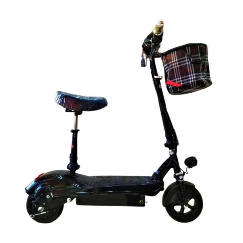 Electric Scooter with Seat & Front Basket Compact & Comfortable Ride
