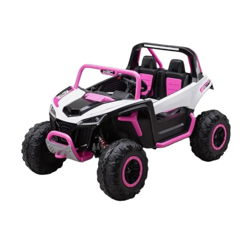Kids Electric Ride-On Off-Road Car (2-Seater) – Pink & White - Image 4