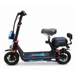 Electric Scooter with Seat – Foldable Adult E-Scooter with LED Lights and Suspension
