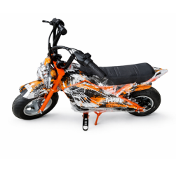Kids Mini Bike – Orange Graffiti Style Pocket Mini Motorcycle - Image 2