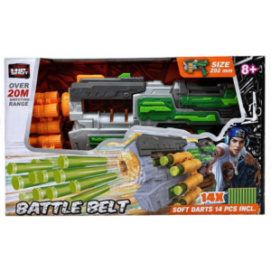 Hip Shot Battle Belt Dart Blaster with 14 Soft Darts – 20m Shooting Range