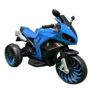 Kids Electric Ride-On Sports Motorcycle Trike – Blue 3 Wheel Battery Powered Bike for Kids - Image 2