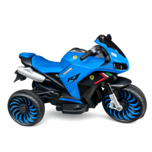 Kids Electric Ride-On Sports Motorcycle Trike – Blue 3 Wheel Battery Powered Bike for Kids