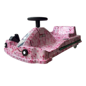 Premium Pink Marble Drift Swing Car with LED Lights | Kids Wiggle Ride-On Car UAE