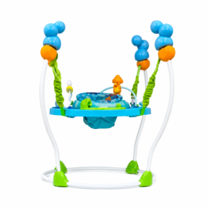 Baby Activity Jumper & Bouncer with Interactive Toys – Blue & White Infant Play Center