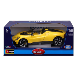 Bburago Bugatti W16 Mistral 1:18 Die-Cast Model Car – Yellow