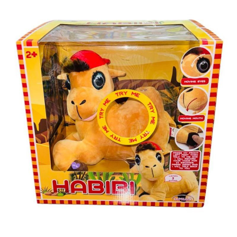 Habibi Interactive Plush Camel Toy with Moving Eyes, Moving Mouth & Sound Effects – Ages 2+