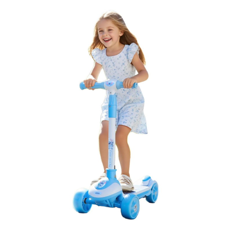 Disney Stitch Foldable Twist 3-Wheel Scooter with Height Adjustable Handlebar for Kids 3–8 Years - Image 2