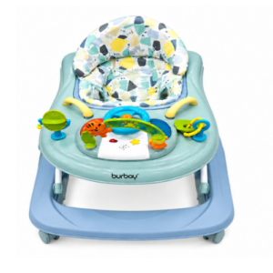 Burbay Baby Walker with Interactive Activity Tray – Blue & Green