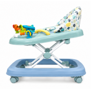 Burbay Baby Walker with Interactive Activity Tray – Blue & Green - Image 3