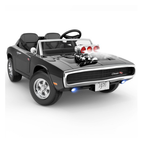 Kids Electric Ride-On Car – 1970 Dodge Charger R/T Style Black - Image 3