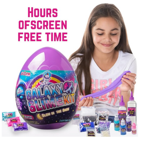 GirlZone Slime Surprise Egg – Galaxy Slime Kit with Glow-in-the-Dark Accessories - Image 2