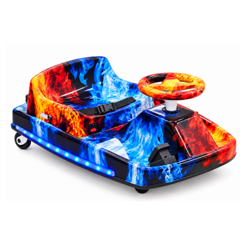 Kids Electric Bumper Drift Car – Fire & Ice Design with LED Lights - Image 2