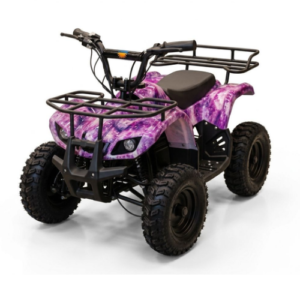 Kids Electric ATV Quad Bike – Purple Galaxy Design with Front & Rear Cargo Racks