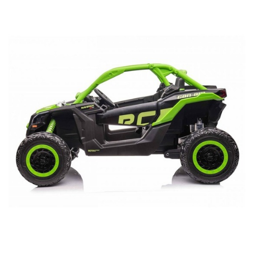 Kids Electric UTV Ride-On Buggy – Green Off-Road 4x4 Style with Roll Cage - Image 2
