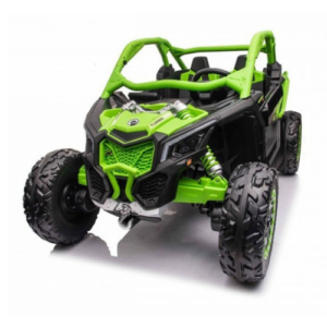 Kids Electric UTV Ride-On Buggy – Green Off-Road 4x4 Style with Roll Cage
