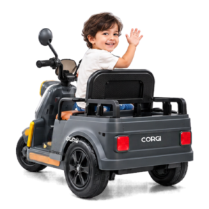 CORGI Kids Electric Ride-On Tricycle – 3-Wheel Battery Operated Motorcycle with Rear Cargo Seat - Image 4