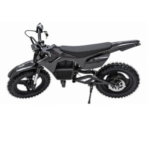 Kids Electric Dirt Bike – Black Carbon Fiber Style Off-Road Motorcycle - Image 2