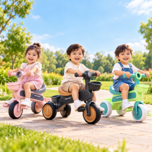 Kappa Happy Baby Tricycle – Grey & Rose Gold Kids’ Ride-On Trike - Image 4